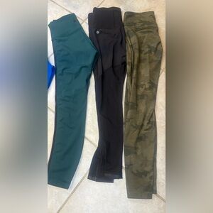 Lululemon Athletica Bundle of 3 Leggings wing mesh and camo high rise Set Size 6